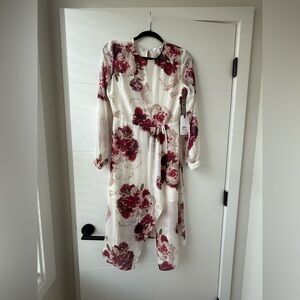 Leith Red Long Sleeve V-Neck Sundress